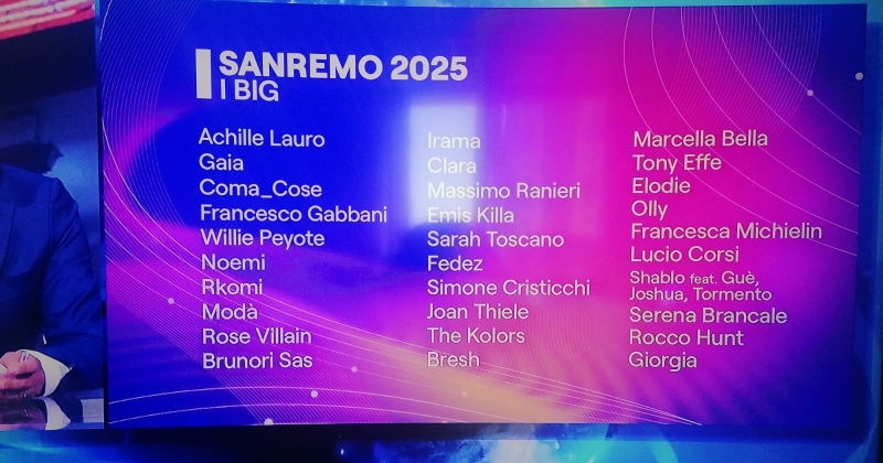 Sanremo 2025: i 30 Big che promettono di illuminare l’Ariston